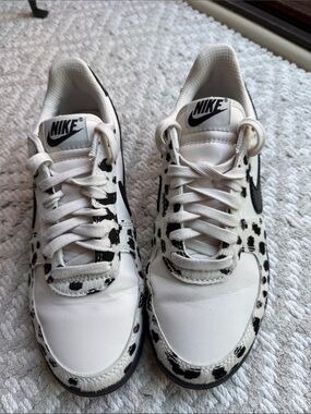 Nike White Sneakers with Black Dalmatian Spot Accents